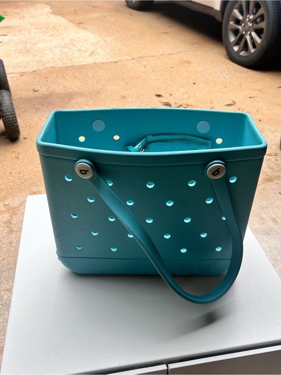 BOGG BAG Handbags - BOGG BAG Teal Perforated Tote with Matching Pouch